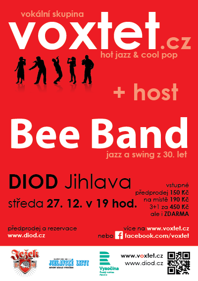 Voxtet + BeeBand - Vánoční koncert - středa 27. 12. 2017 v 19:00, DIOD - divadlo otevřených dveří, Jihlava