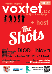 Voxtet + The Shots - Vánoční koncert - čtvrtek 27. 12. 2018 v 19:00, DIOD – divadlo otevřených dveří, Jihlava